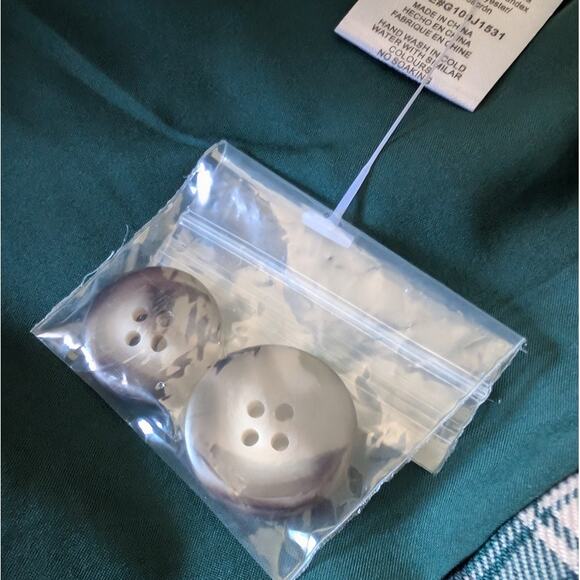 NWT Greylin Green Plaid Belted Single-breasted Button Blazer Coat Jacket, size S - Picture 9 of 10